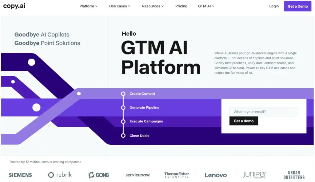 Interfaz de Copy.ai en español, herramienta de inteligencia artificial para generar contenido optimizado.